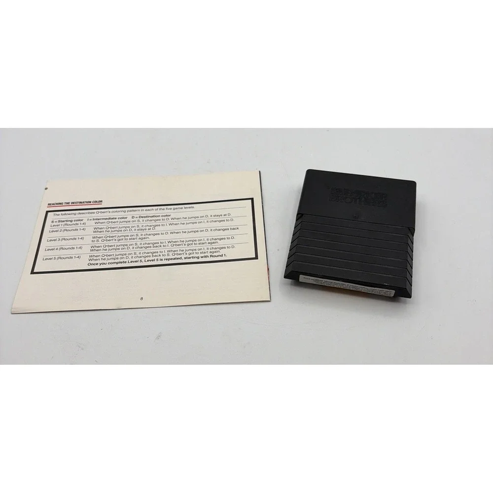 Qbert Atari 2600 Game Cartridge Parker Brothers 1983 with Manual NTSC Action